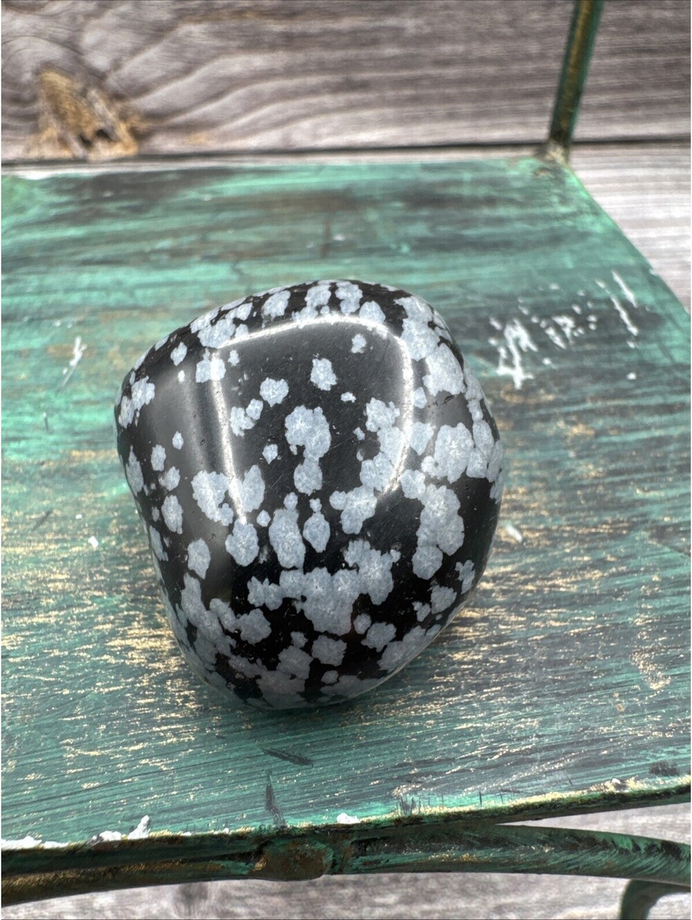 Polished Snowflake Obsidian Tumbled Stone Mineral Specimen Very Pretty